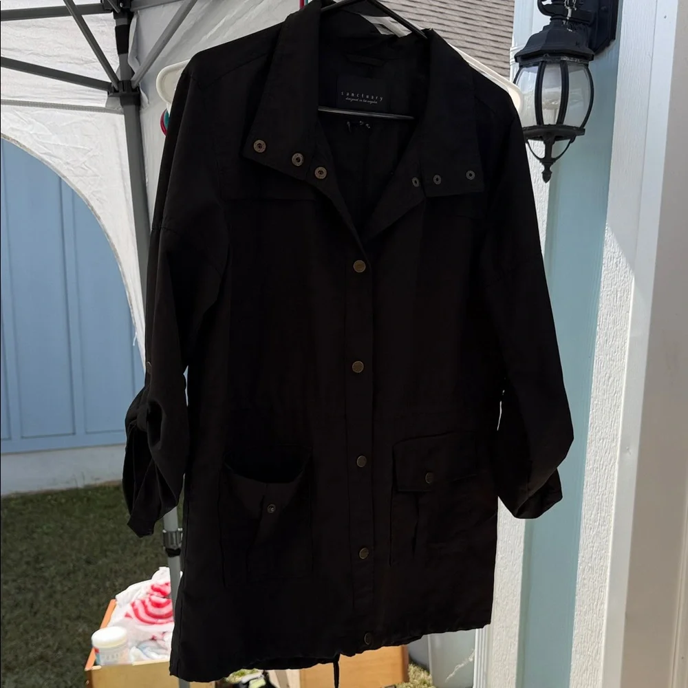 Sanctuary Black Utility Jacket with Flap Pockets - Picture 1 of 5